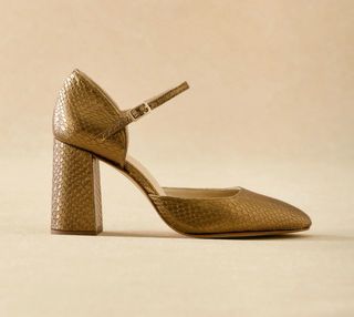 Zapatos Bimani tacón dorado