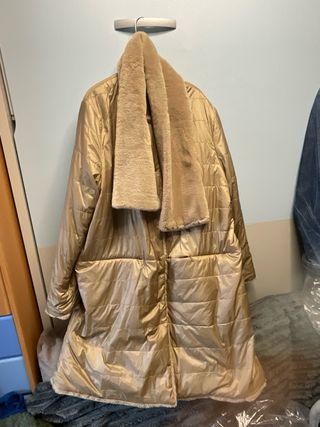 Abrigo osito reversible beige