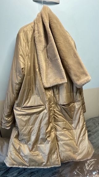 Abrigo osito reversible beige