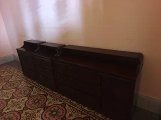 Juego 2 Mesas Noche y Cajonera Madera