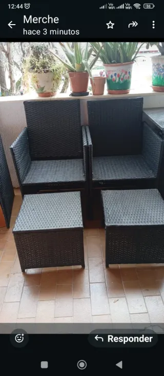 Conjunto Terraza: 3 Sillas y 2 mesitas o reposapie