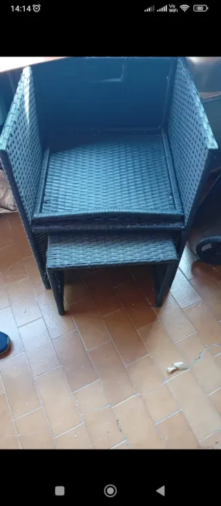 Conjunto Terraza: 3 Sillas y 2 mesitas o reposapie