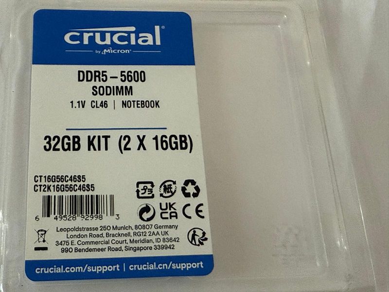 Módulo RAM 16GB DDR5 5600MHz SO-DIMM afbeelding 4