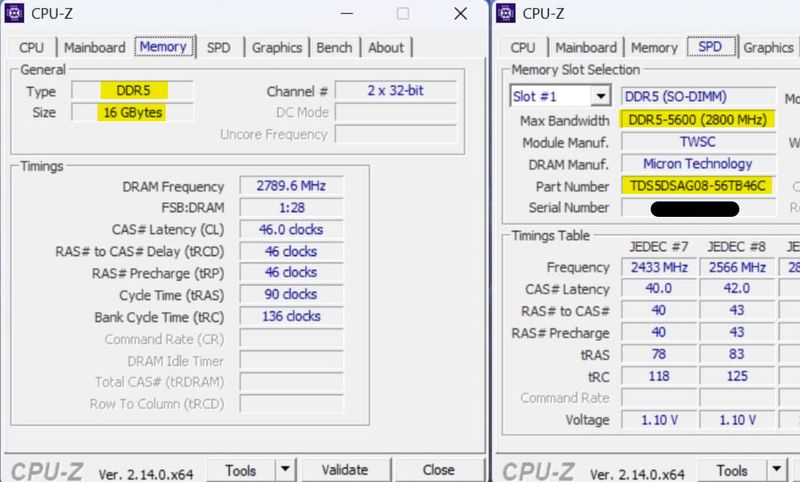 Módulo RAM 16GB DDR5 5600MHz SO-DIMM afbeelding 3