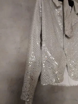 Giacca donna paillettes con cravatta