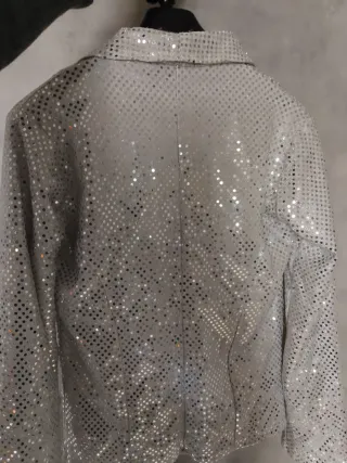 Giacca donna paillettes con cravatta