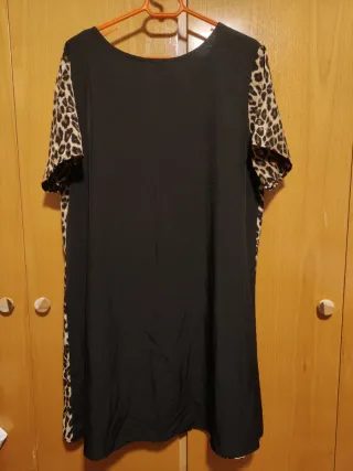 Vestido Verano Estampado Leopardo Negro Marrón