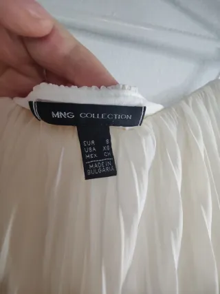 Vestido largo blanco plisado