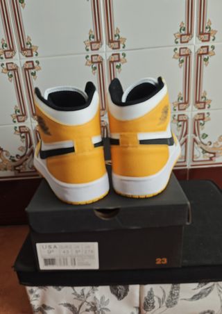 Jordan 1 High Blanco/Amarillo Talla 43