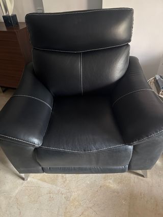 Poltrona relax in pelle nera