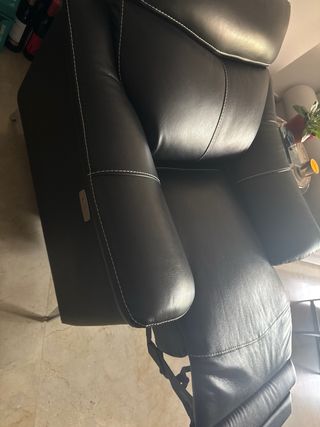 Poltrona relax in pelle nera