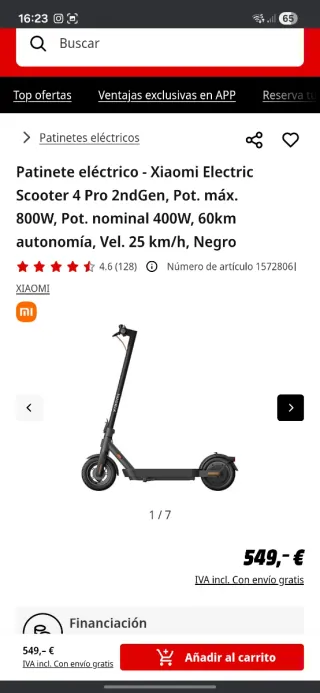 Patinete Eléctrico Xiaomi 4 Pro 2 Gen