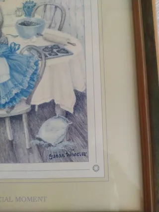 Cuadro infantil con marco de madera