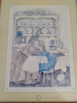 Cuadro infantil con marco de madera