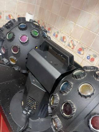 Luz discoteca doble bola giratoria