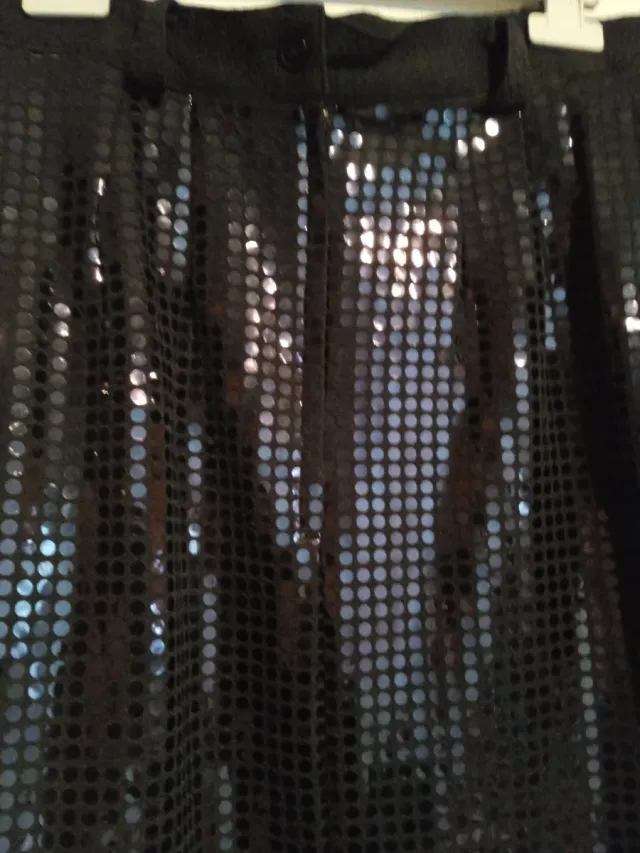 Falda corta lentejuelas fiesta negra