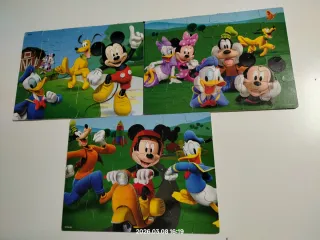 3 Puzles Mickey Mouse Disney Madera