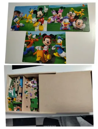 3 Puzles Mickey Mouse Disney Madera