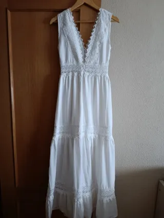 Vestido blanco estilo ibicenco Talla S-M