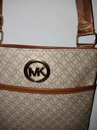 Bolso Michael Kors Mujer Beige y Dorado