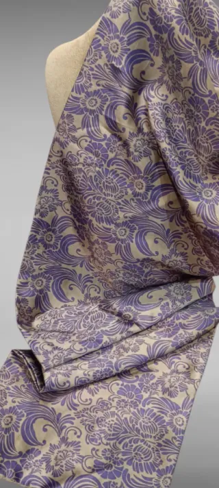 Pañuelo Raso Beige y Morado