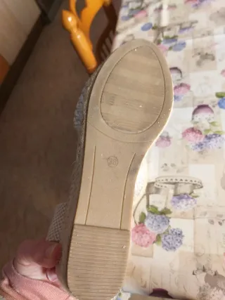 Alpargatas cuña plateadas talla 38