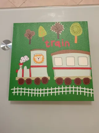 Cuadros infantiles: submarino y tren