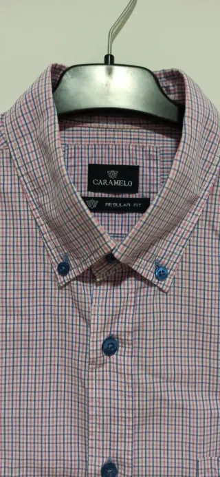Camisa CARAMELO cuadros rosa Talla M