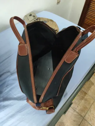 Bolso de viaje de piel y lona