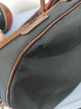 Bolso de viaje de piel y lona