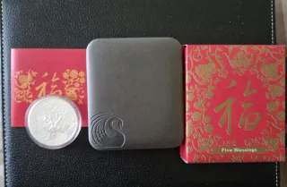 Moneda Plata 1 oz 5 Bendiciones Chinas