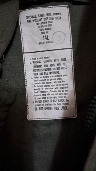 Tuta da volo pilota USA 44L