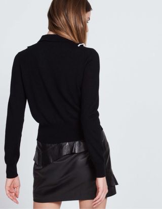 Falda Sandro Piel Negra Talla Xs