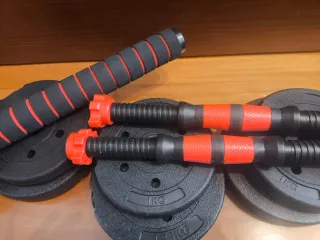 Pesas y barras para gimnasio