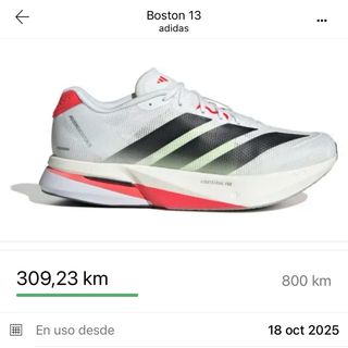 Adidas Adizero Boston 13 Blancas/Rojas Talla 44.5