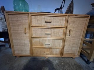 Mueble Rattan Bambú, armario, mesita y cómoda