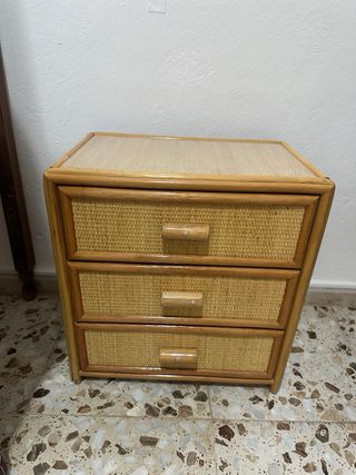 Mueble Rattan Bambú, armario, mesita y cómoda