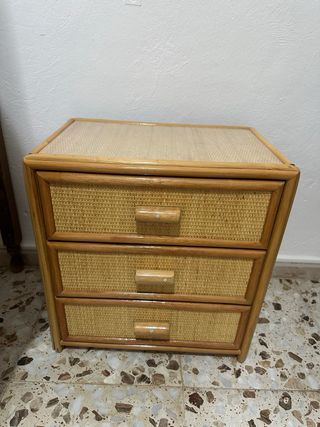 Mueble Rattan Bambú, armario, mesita y cómoda