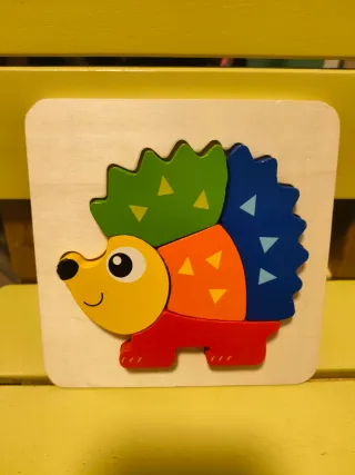Puzzle Erizo de Madera Colores
