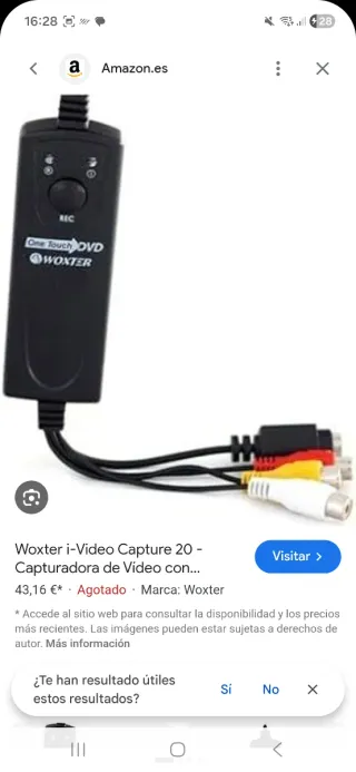 Capturadora Video WOXTER 20 DVD y Video