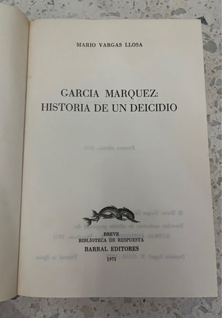 García Márquez. Historia de un deicidio.