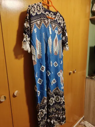 Nuevo Vestido largo marroquí estampado
