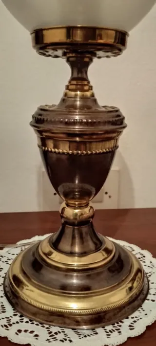 Lámpara sobremesa metal y cristal VINTAGE