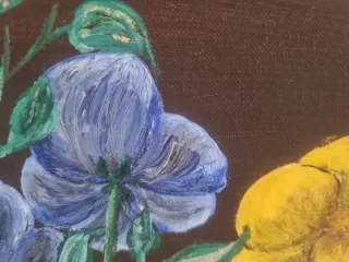 Cuadro al óleo de flores