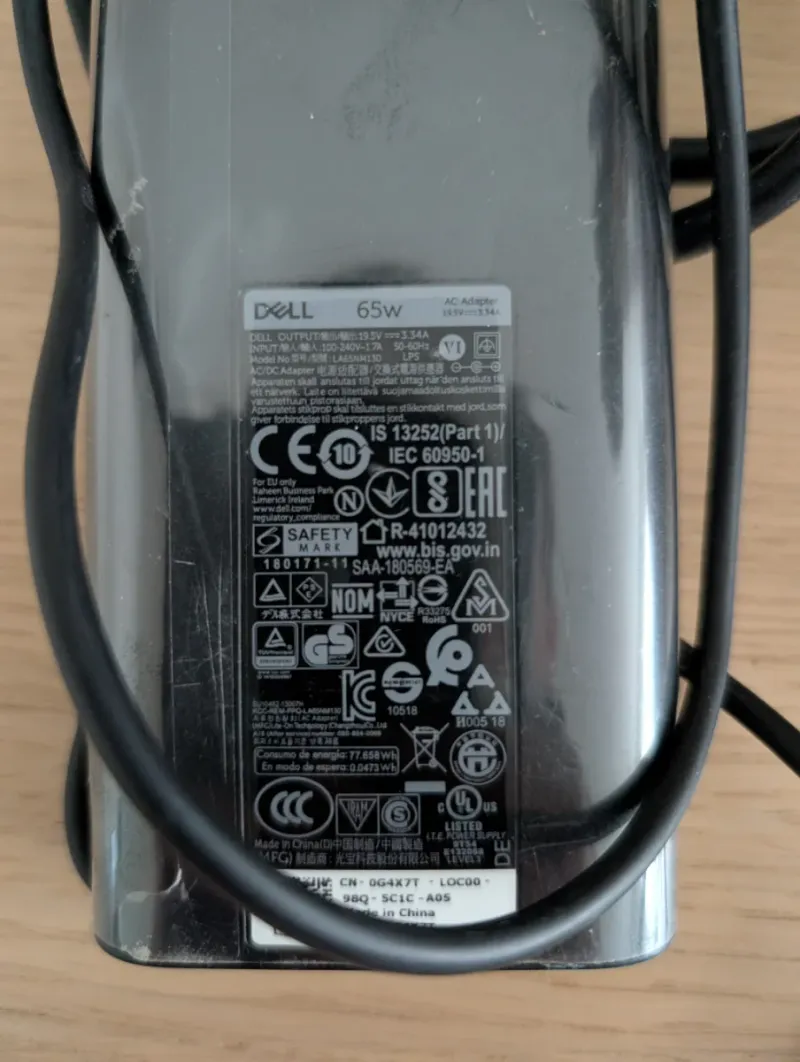 Cargador Dell 65W 0G4X7T afbeelding 3