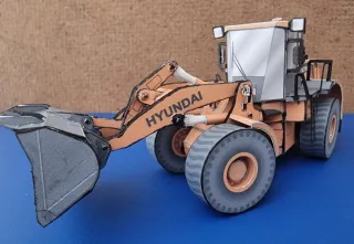 Maqueta Cargadora Hyundai 1:43 Cartulina