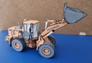 Maqueta Cargadora Hyundai 1:43 Cartulina