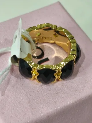Anillo Tous dorado Negro