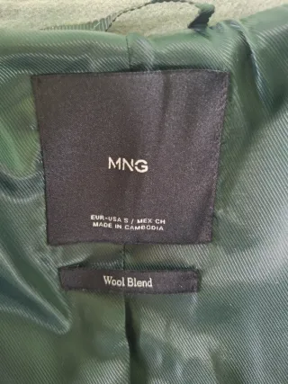 Abrigo Mango Talla S Verde Oliva