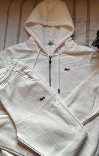 Felpa Lacoste con cappuccio bianca